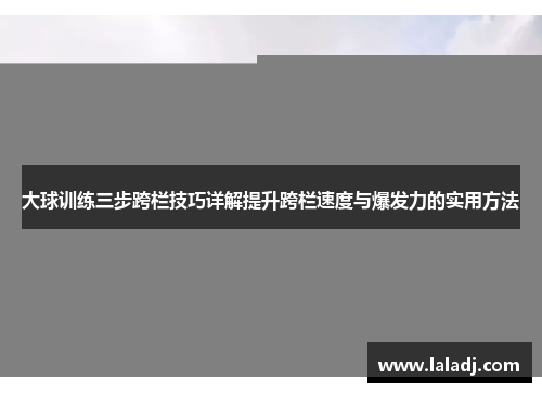 大球训练三步跨栏技巧详解提升跨栏速度与爆发力的实用方法